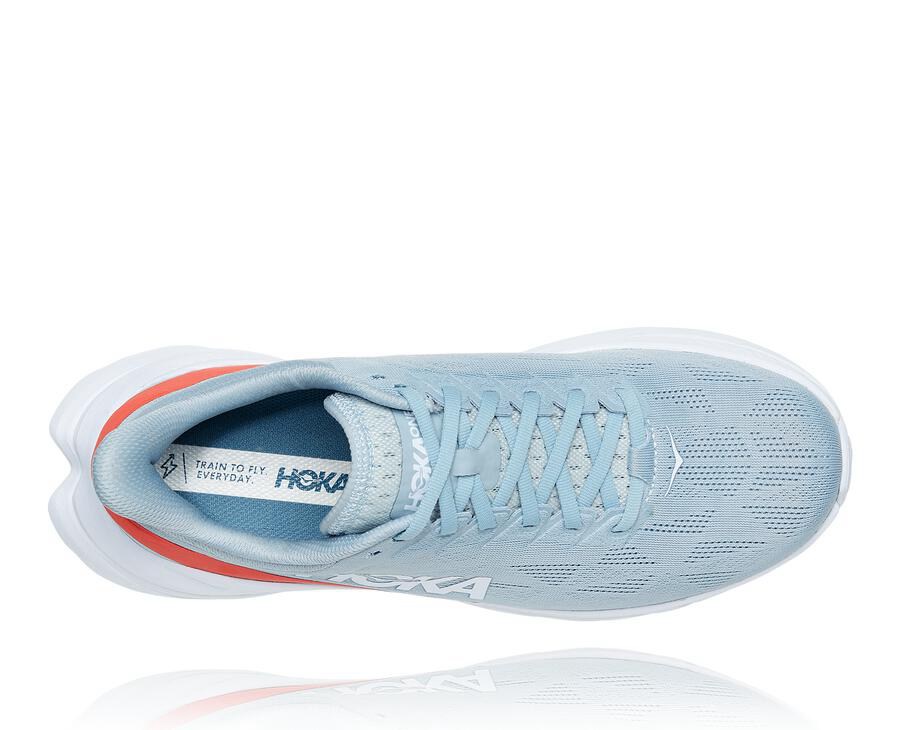 Hoka Australia One One Mach 4 - Mens Running Shoes Blue/White - ICAFK-3075